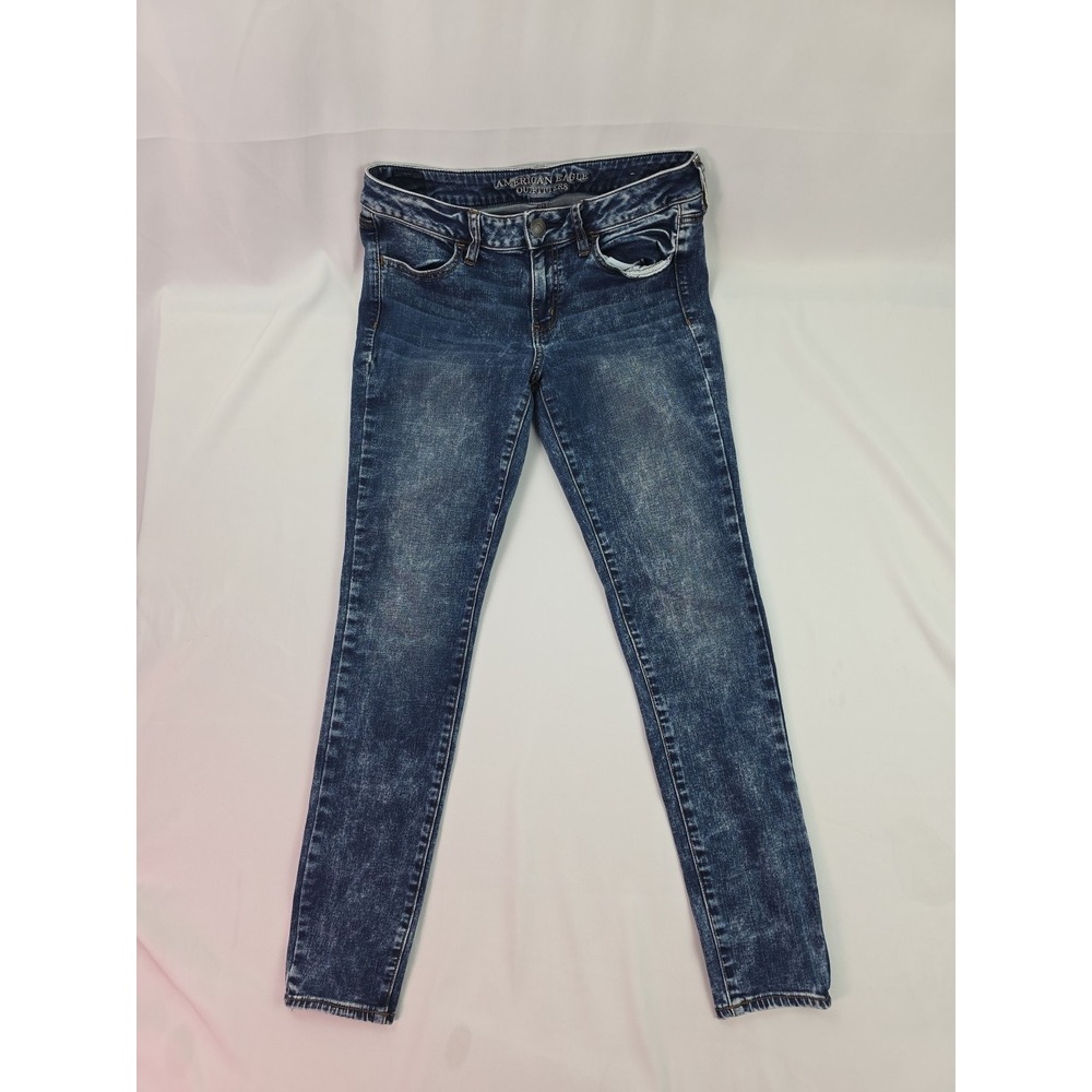 American Eagle Women's Size‎ 10 Medium Acid Wash Stretch Skinny Jean Tapered 90s
